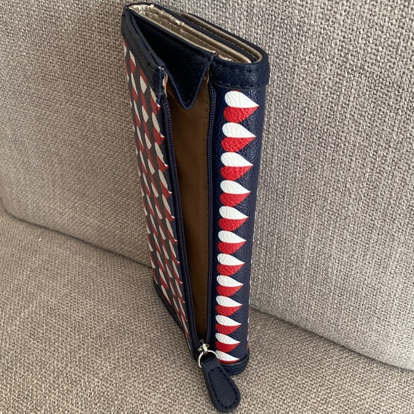 Nine West Navy and Red Heart Pattern Wallet - Picture 5 of 5